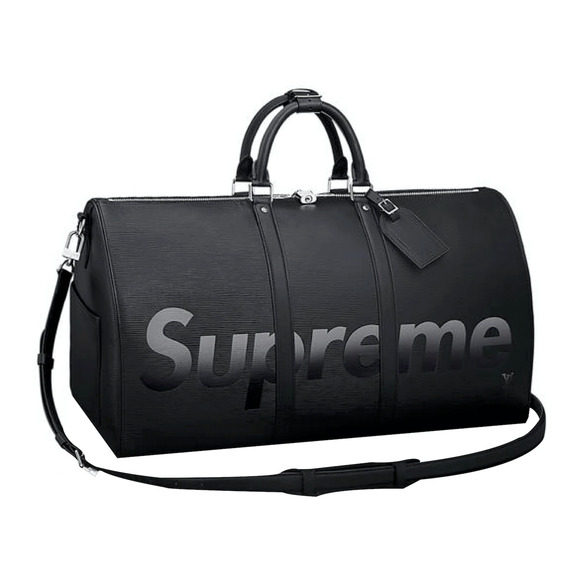 Louis Vuitton Keepall Bandouliere 55 Supreme Black Epi Weekend Travel Duffle Bag - Picture 6 of 12